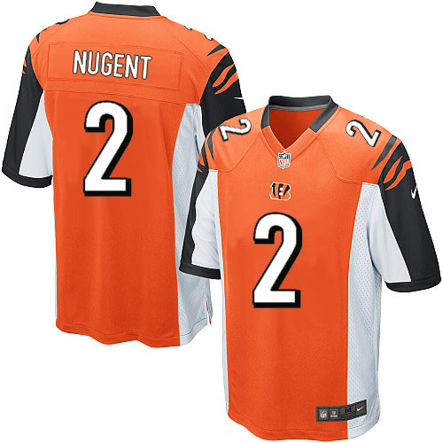 Men's Game Mike Nugent Nike Jersey Orange Alternate - #2 NFL Cincinnati Bengals